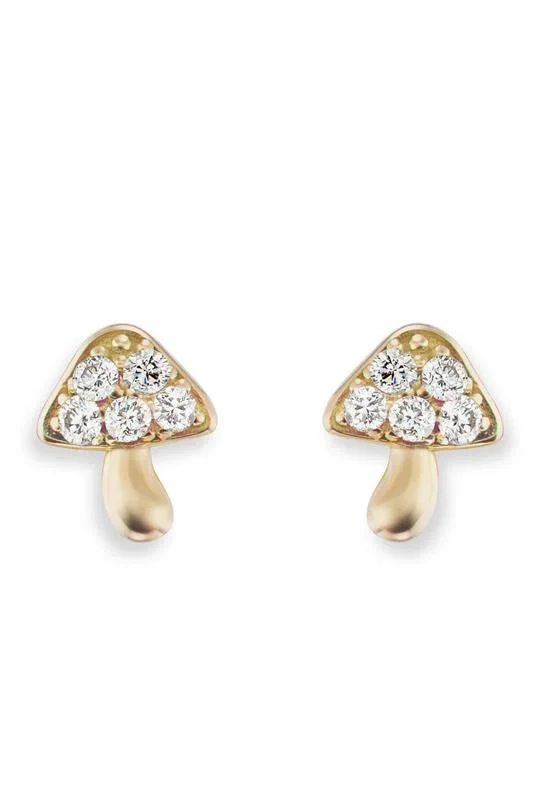 Micro Mushroom Studs - Diamond