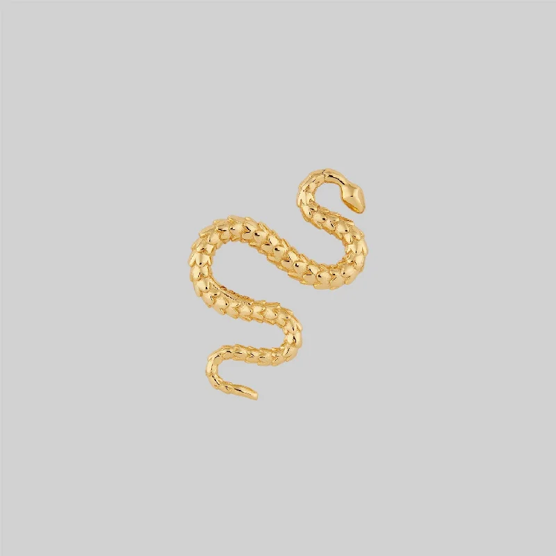 MINERVA. Snake Stud Earring - Gold