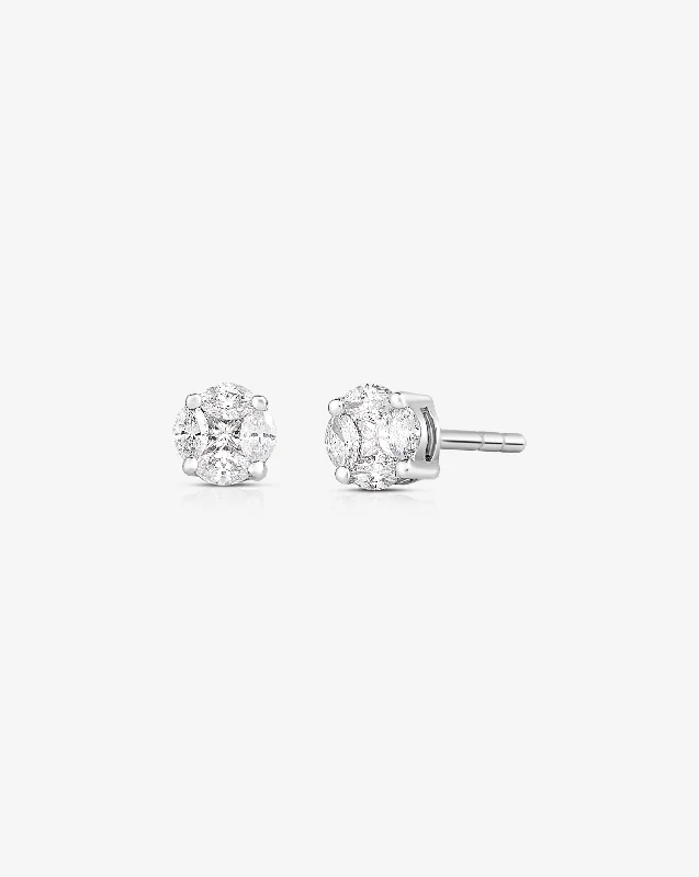 Mini Round Illusion Diamond Studs