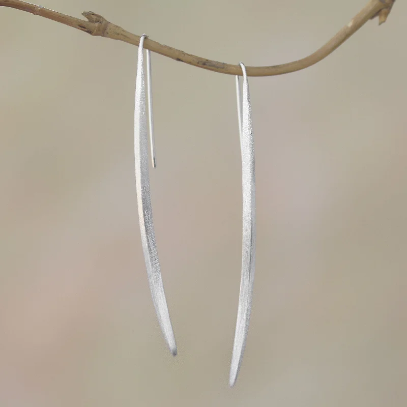 Modern Stalks Modern Sterling Silver Drop Earrings from Bali