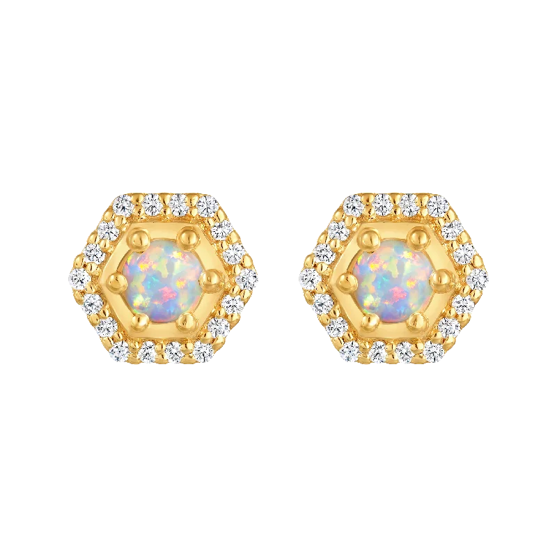 Opal & Diamond Tropicana Studs