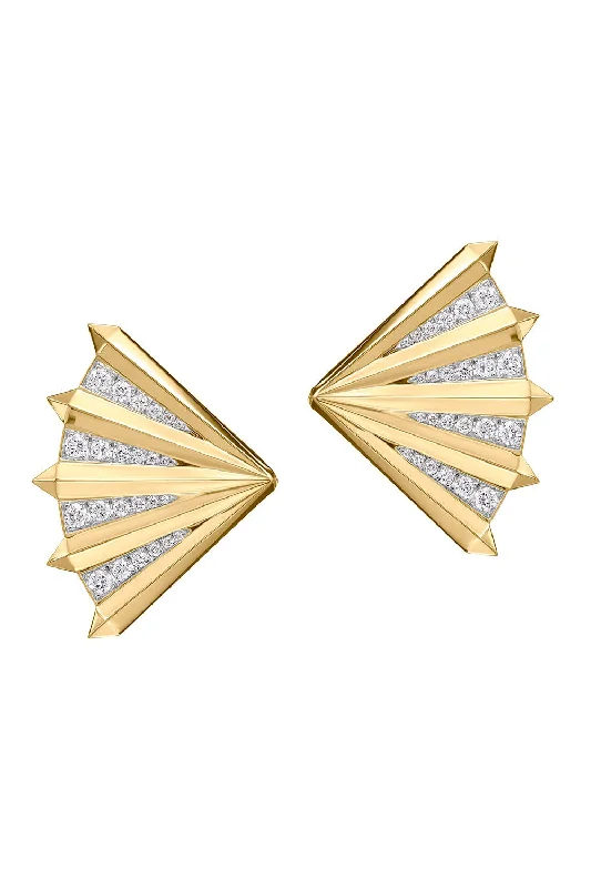 Large Fan Aura Stud Earrings