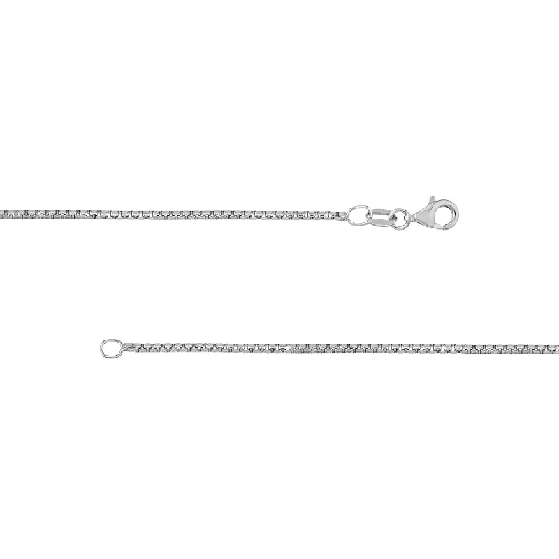 Solid 925 Sterling Silver 1.5mm Diamond Cut Round Box Chain with Lobster Lock