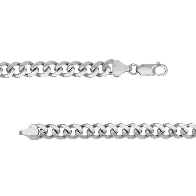 Solid 925 Sterling Silver 5.5mm Miami Cuban Chain Necklace with Lobster Lock