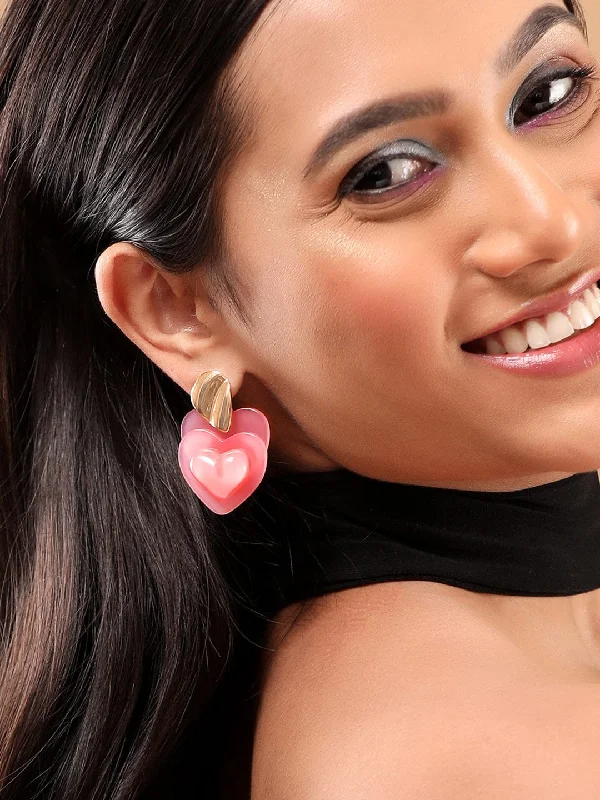 Rubans Gold-Plated Heart Shaped Drop Earrings