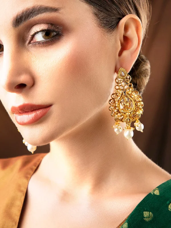 Rubans Gold-Toned Classic Drop Earrings