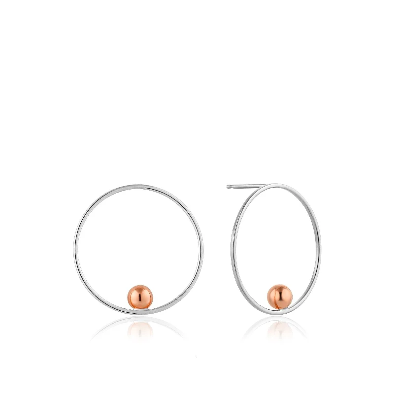 Silver Orbit Front Hoop Earrings