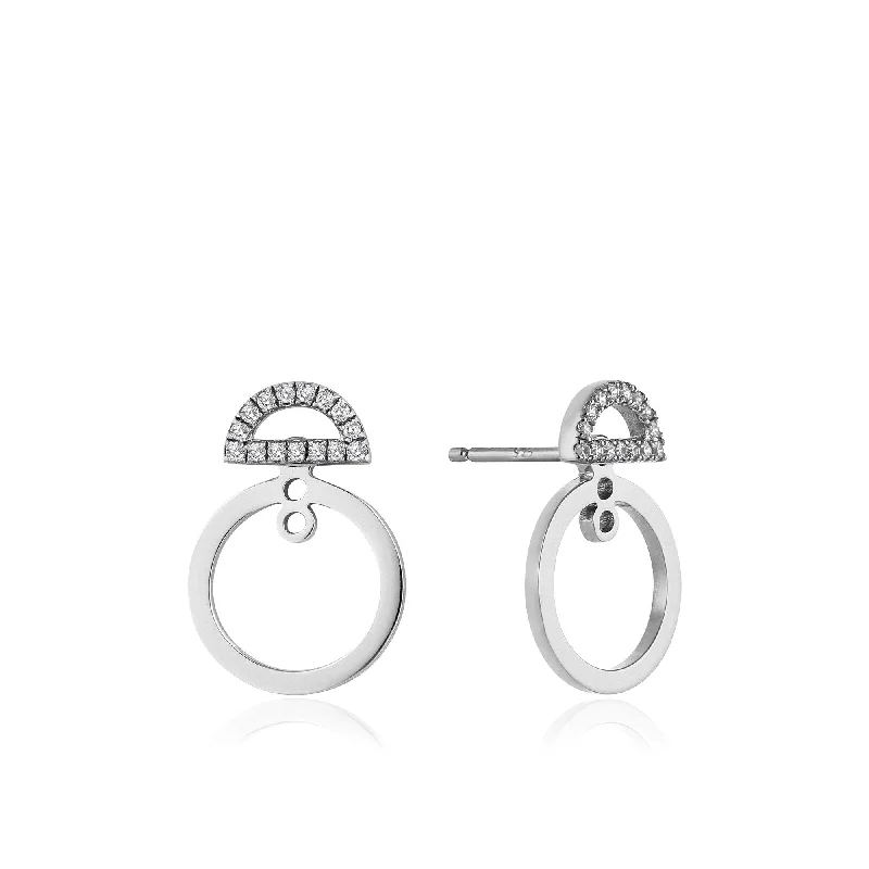 Silver Shimmer Pavé Hoop Ear Jackets