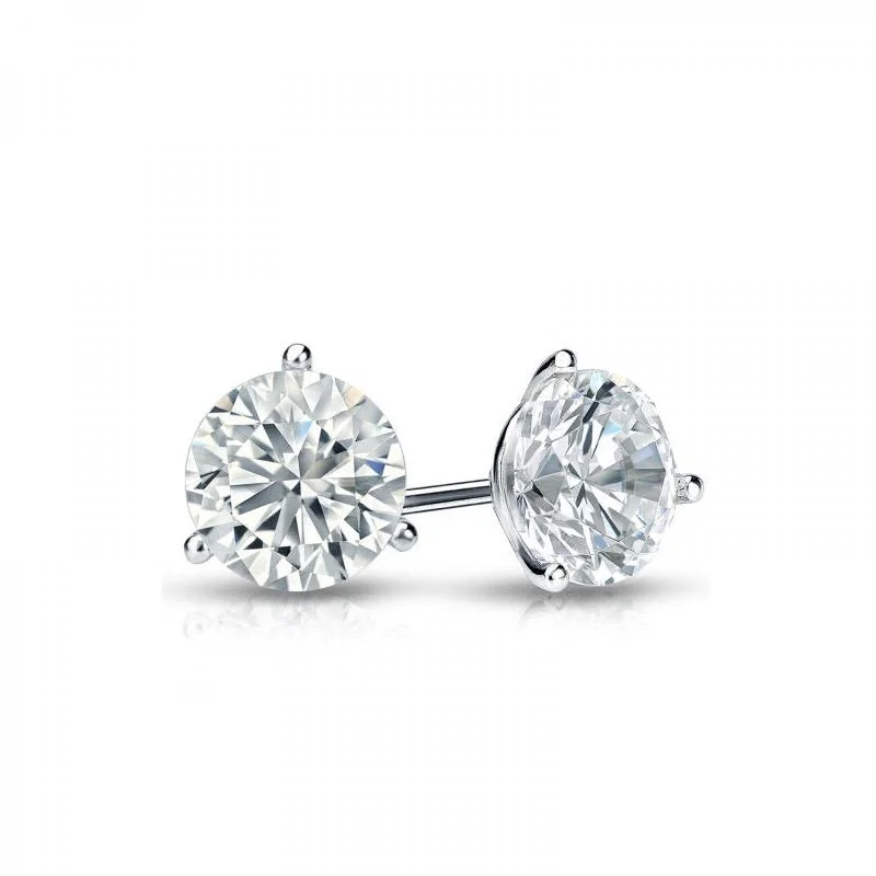 Spark 3-Prong Diamond Stud Earrings 14KW