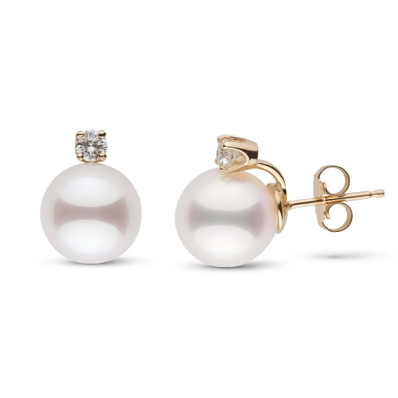 Starlight Collection 9.0-9.5 mm Akoya Pearl & Diamond Stud Earrings