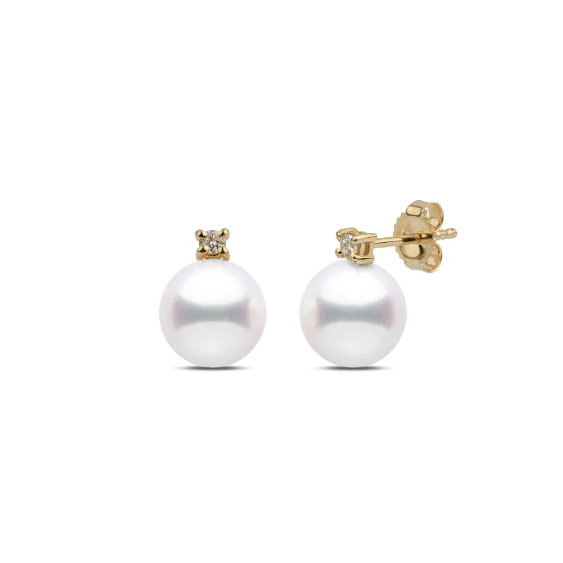 Starlight Collection 8.5-9.0 mm Freshadama Pearl and Diamond Stud Earrings