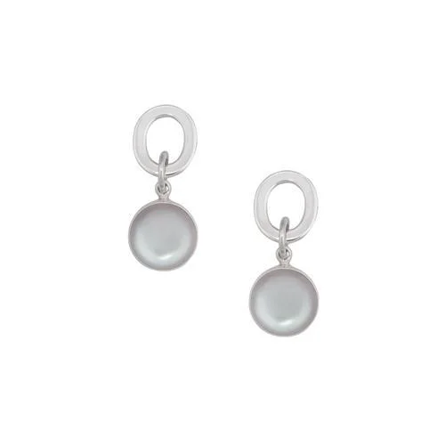 Sterling Silver Circle Post Luminite Earrings