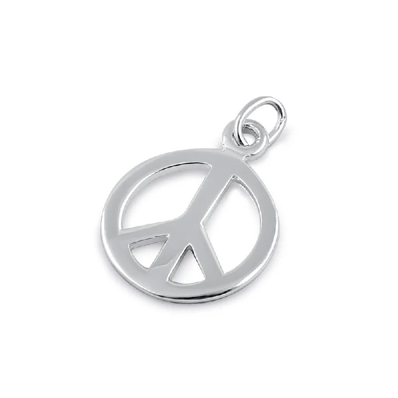 Sterling Silver Peace Sign Pendant