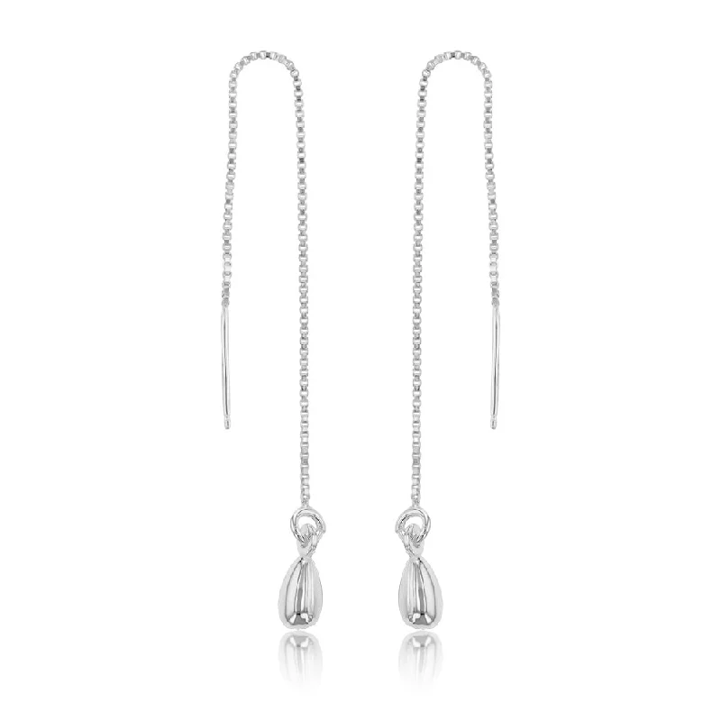 Sterling Silver Tear Drop Threader Earrings