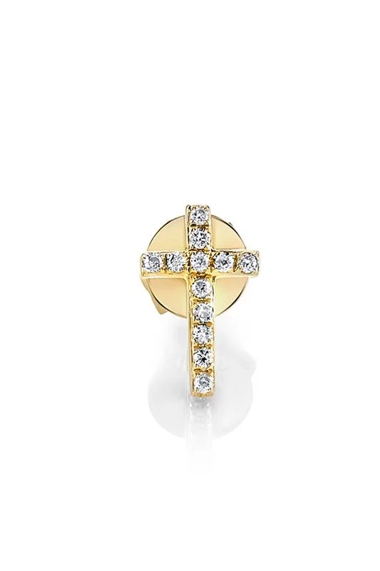 Diamond Cross Stud Earring