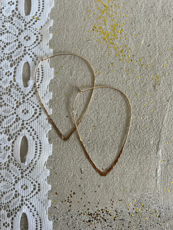 Large Hammered Teardrop Dream Hoops