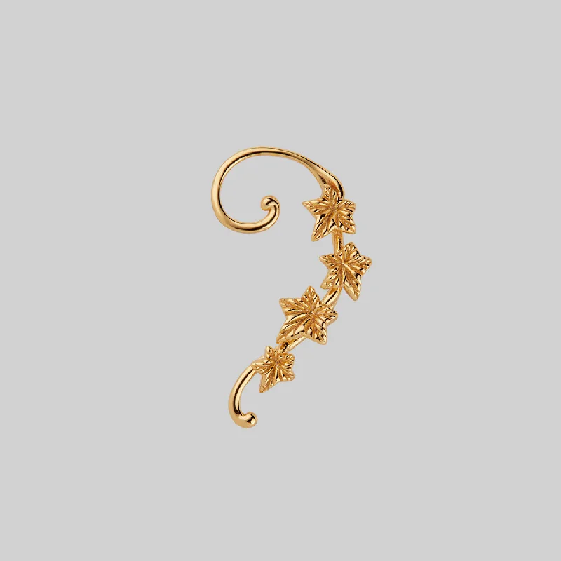 THORA. Climbing Ivy Ear Stud - Gold