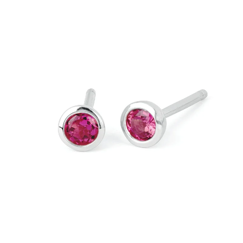 Tourmaline Bezel Set Stud Earrings