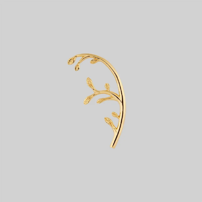 VENETIA. Delicate Leaf Vine Stud Earring - Gold