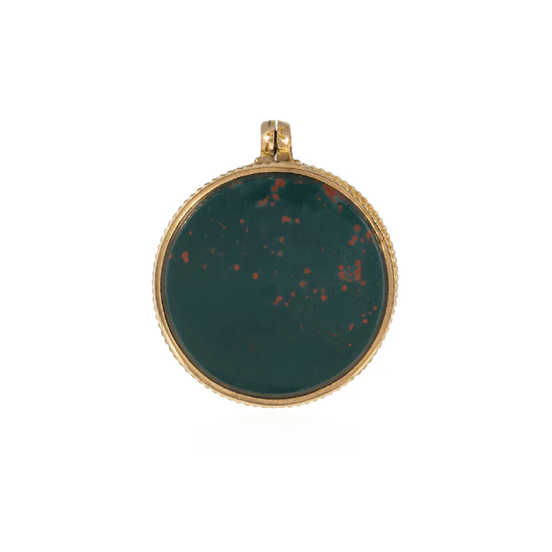 Victorian 15KT Yellow Gold Carnelian & Bloodstone Locket