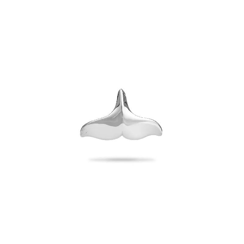 Whale Tail Pendant in White Gold - 23mm