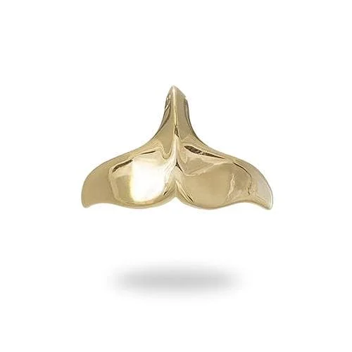 Whale Tail Pendant in Gold - 23mm