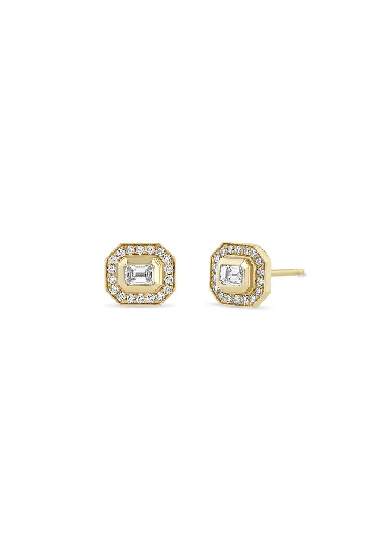 Diamond Halo Stud Earrings