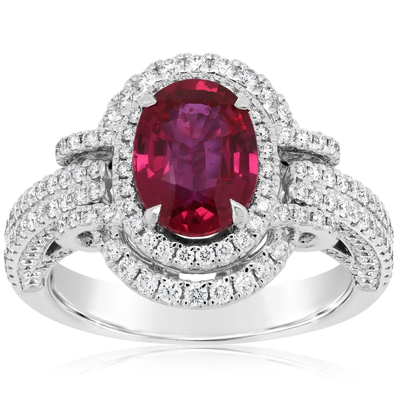 2.00 Carat Oval Ruby & Diamond Ring