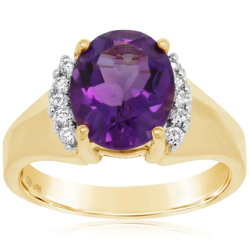 Amethyst & Diamond Ring