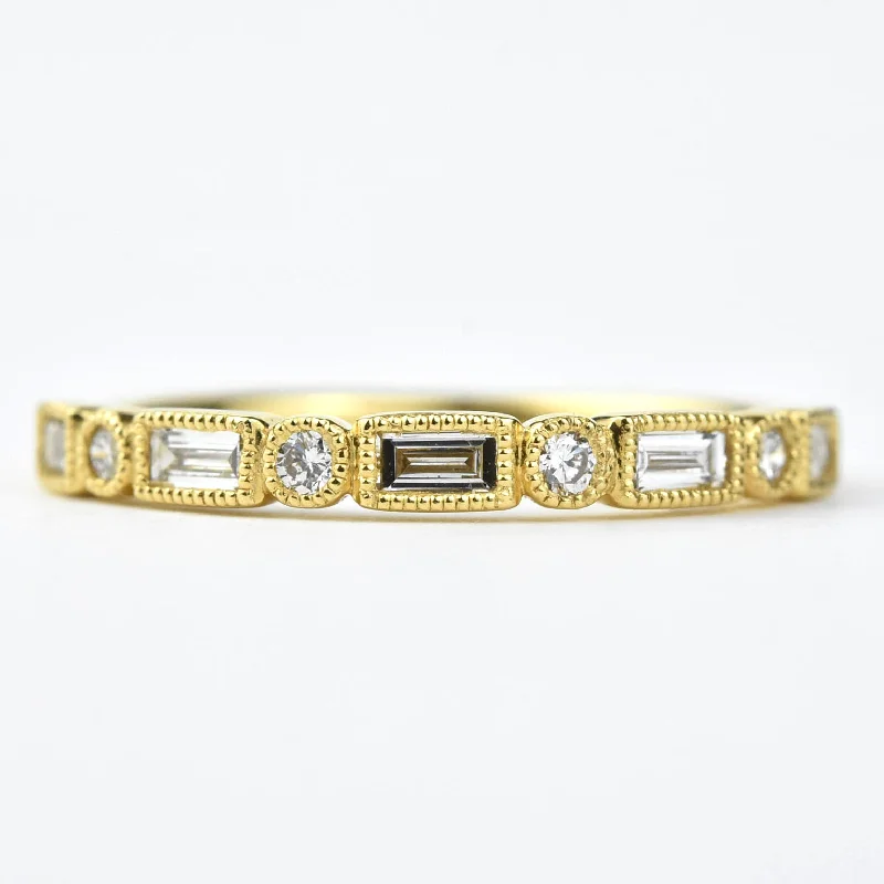 Baguette Diamond Band in 18k Yellow Gold