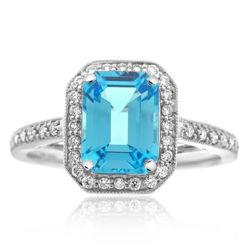 Blue Topaz & Diamond Fashion Ring