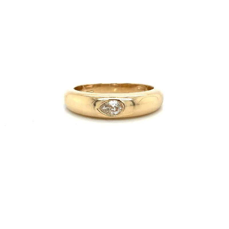 Bremer Jewelry Pear Diamond Fashion Ring in 14K Yellow Gold (.19ctw)