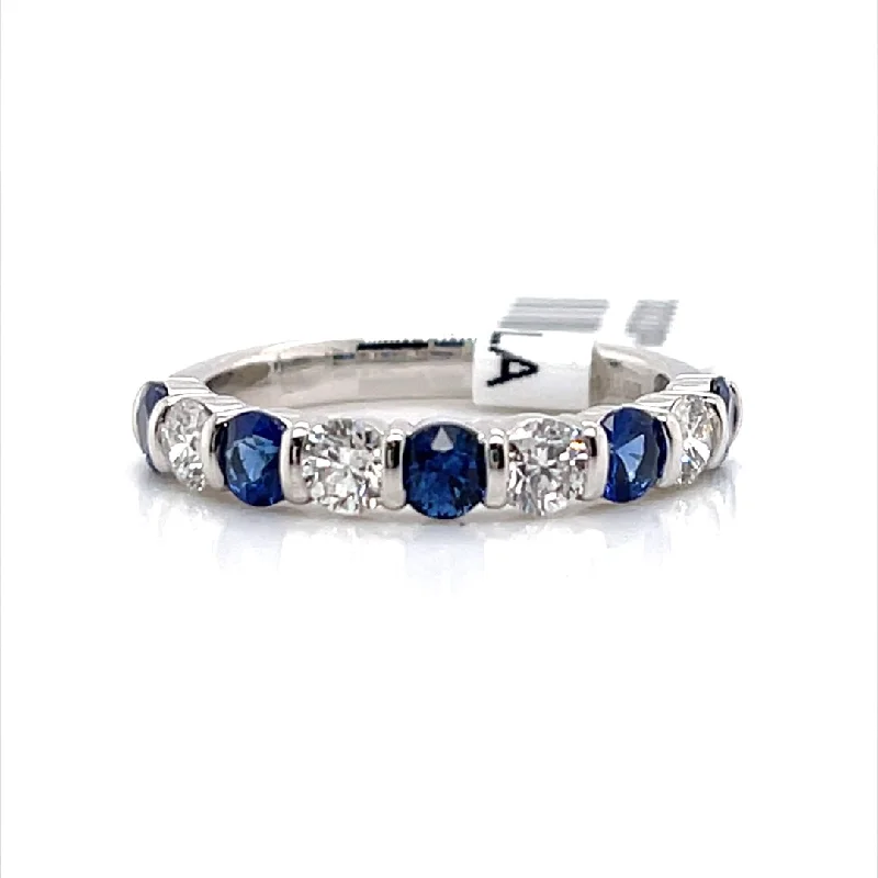 Bremer Jewelry Sapphires and Diamonds Half Anniversary Fashion Ring in 950 Platinum (1.50ctw)