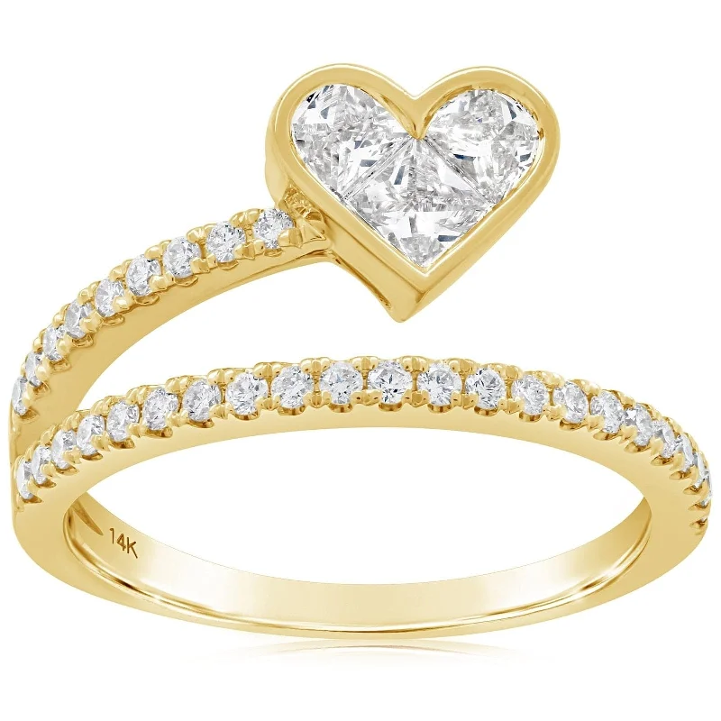 Diamond Heart Fashion Swirl Ring