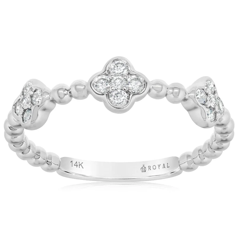 Diamond Quatrefoil Beaded Band