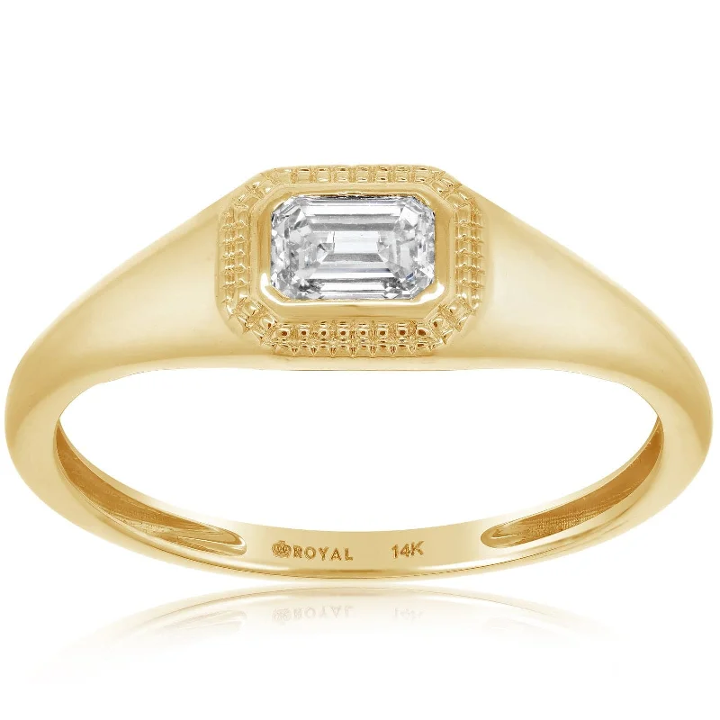 Emerald Cut Diamond Fashion Ring