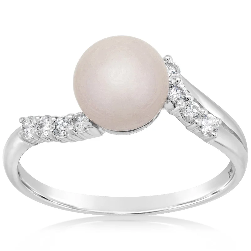 Estate Pearl Diamond Ring