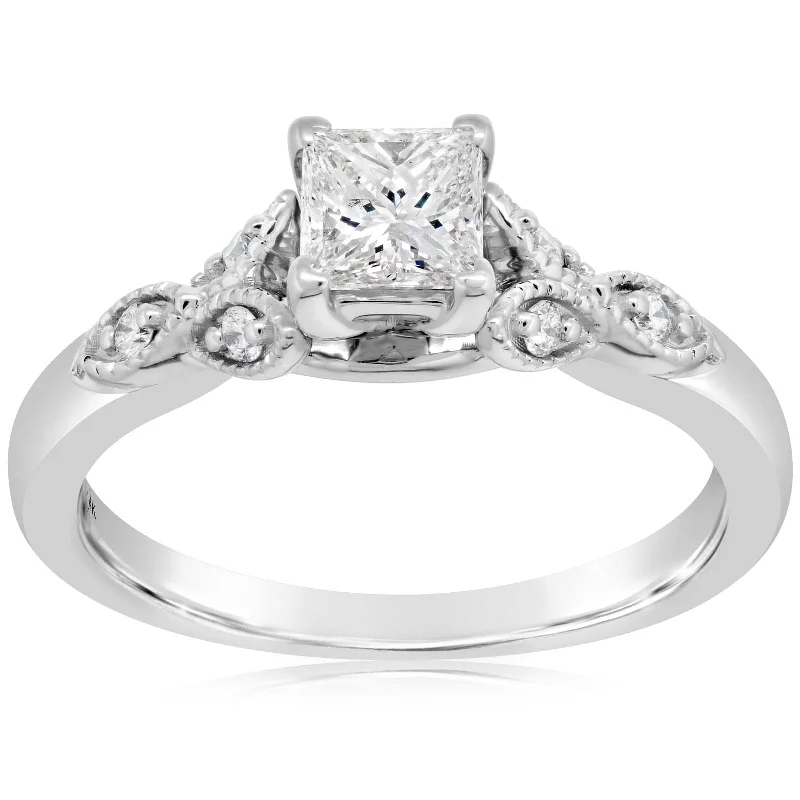 Estate Princess Cut Diamond Engagement Ring