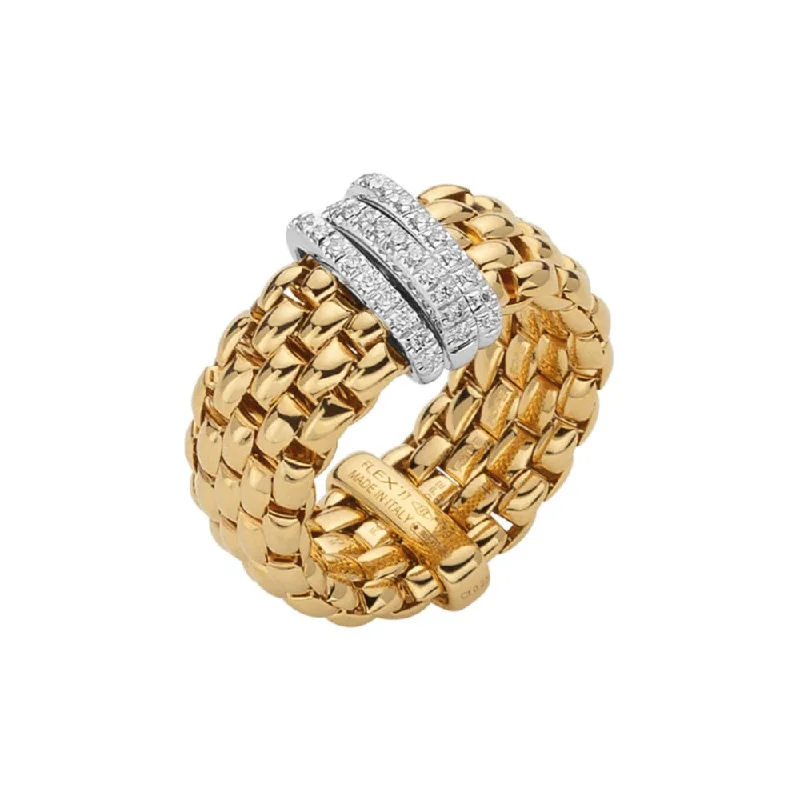 Fope 18k Panorama Flexible Ring with Diamonds