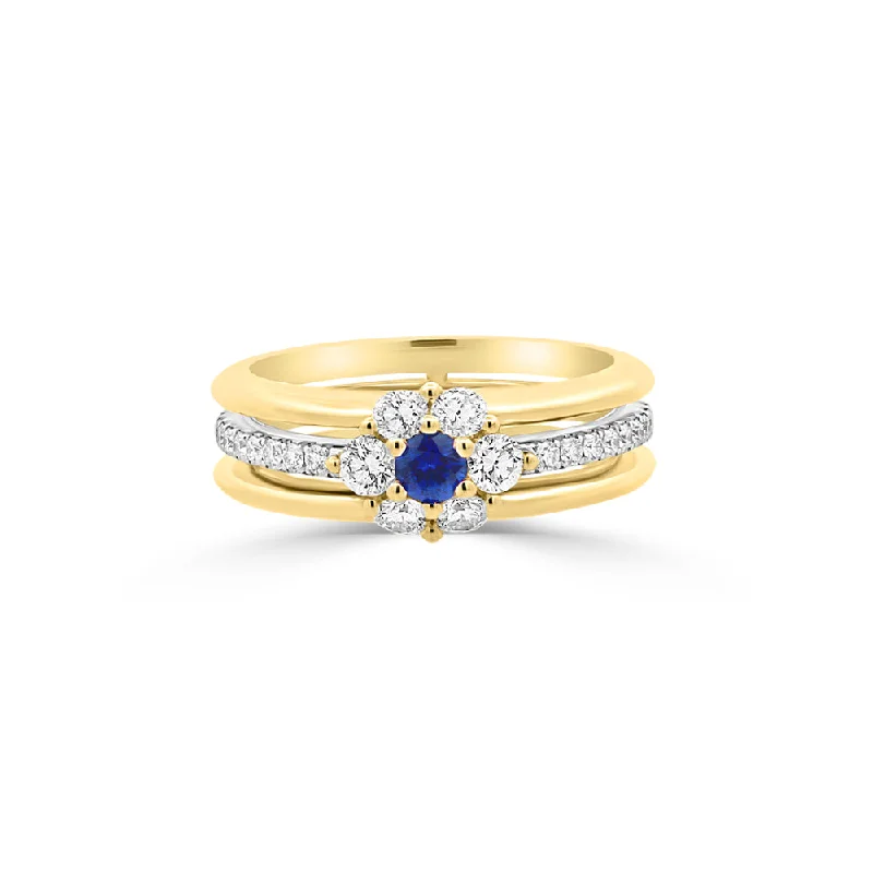 Jack Kelege 18k Sapphire Flower Band