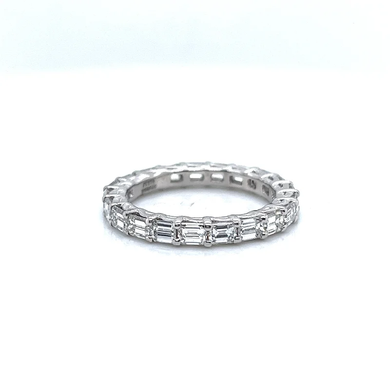 JB Star Emerald Diamond Anniversary/Eternity Fashion Ring in 950 White Platinum (2.33ctw)