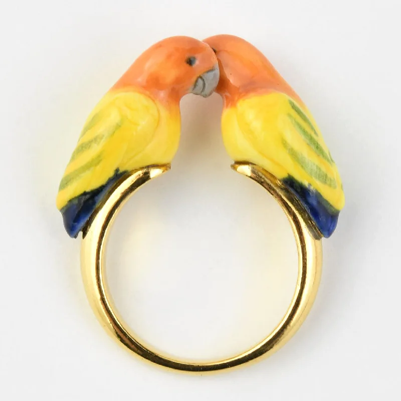 Kissing Parrots Ring