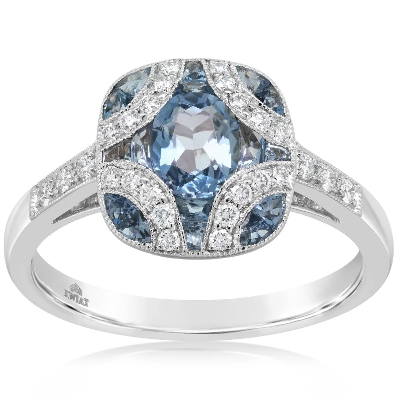 KWIAT Argyle Aquamarine & Diamond Ring