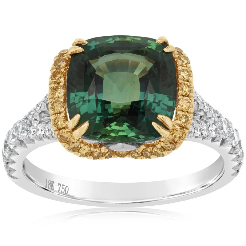 Montana Green Sapphire & Diamond Ring