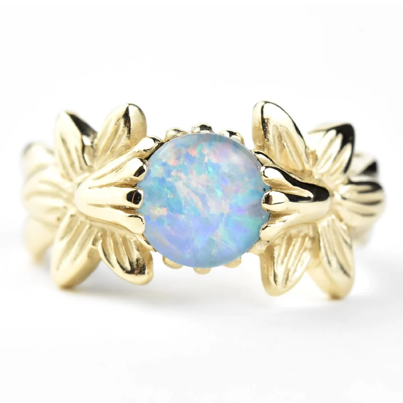 Opal Orchid Ring in Yellow Gold