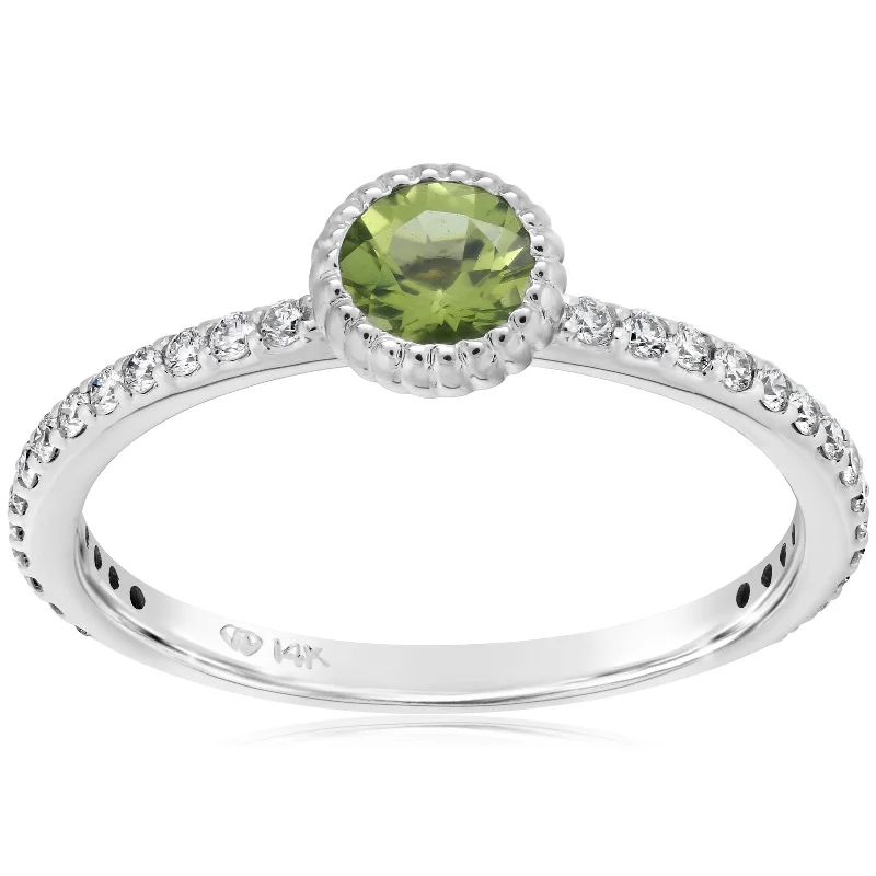 Peridot & Diamond Stack Ring