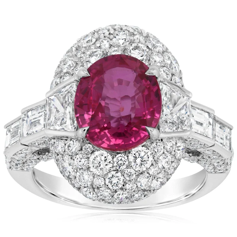 Pink Sapphire & Diamond Ring