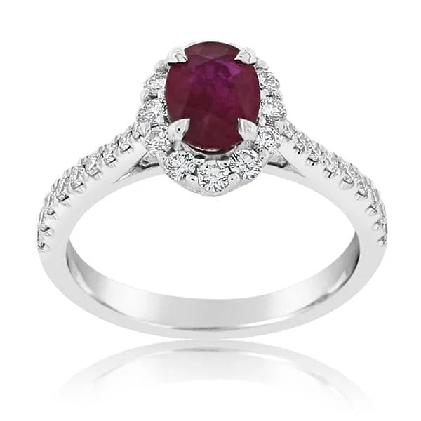 Ruby & Diamond Halo Ring