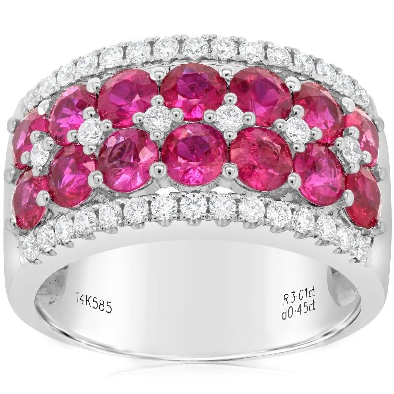 Ruby & Diamond Wide Ring