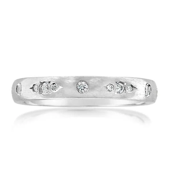 Satin Diamond Wedding Band